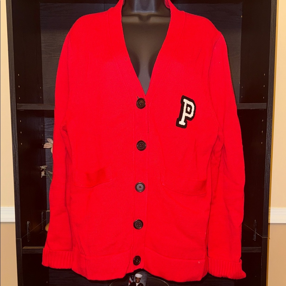 PINK Victoria's Secret Red Cardigan Sweater